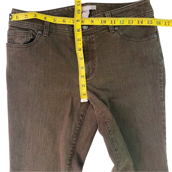 Chico's Mid Rise Brown Denim Boot Cut 5 Pocket Jeans Size 6 Petite - Picture 7 of 9